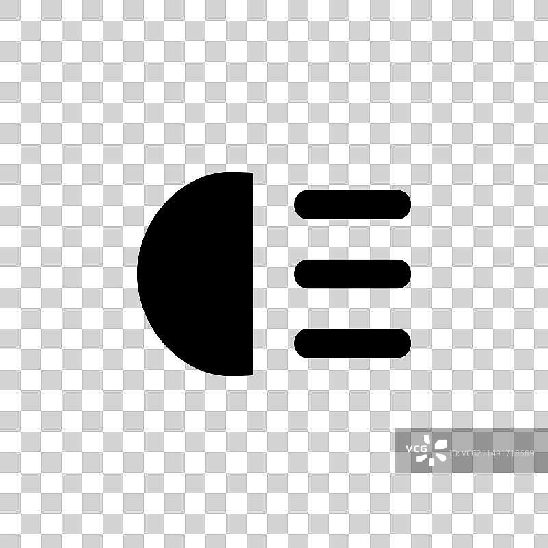 汽车近光灯扁平图标图片素材