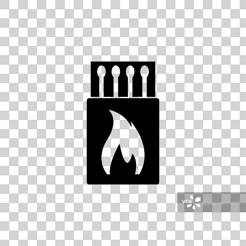 火柴盒和火柴扁平图标图片素材