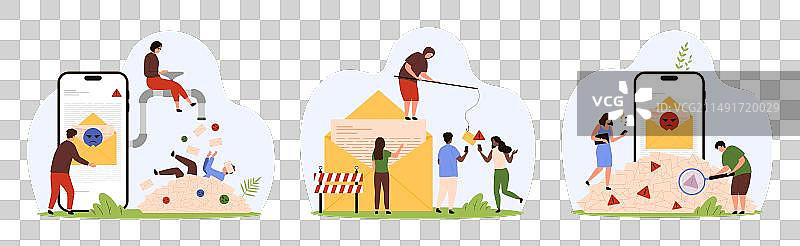 邮箱APP垃圾邮件警告通知图片素材