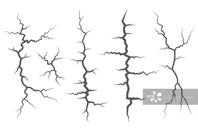 墙壁、泥土或石头上的裂纹集合图片素材