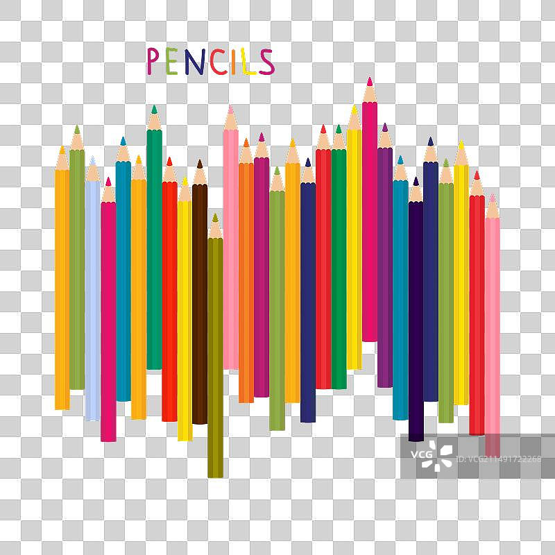 彩色铅笔背景banner图片素材