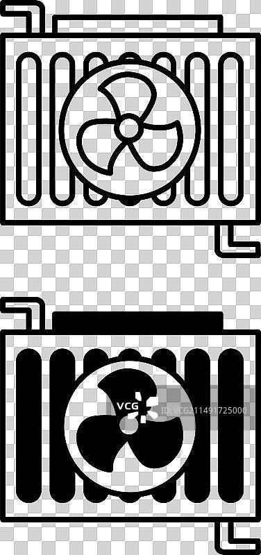 散热器黑白图标图片素材