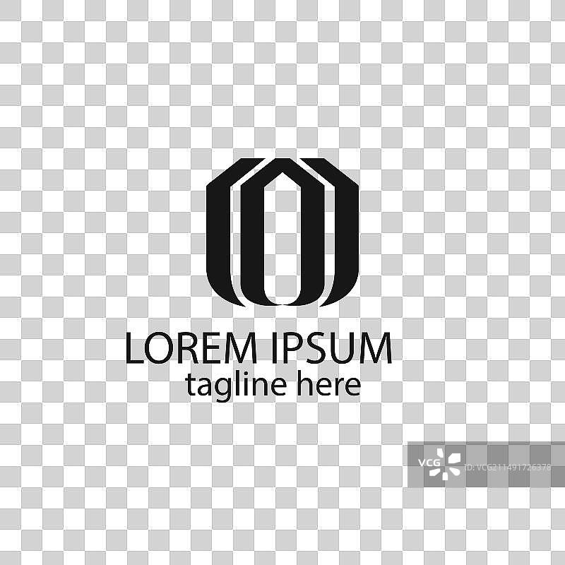 现代U型字母抽象Logo设计理念图片素材