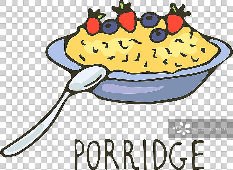 粥的彩色涂鸦早餐美食图片素材