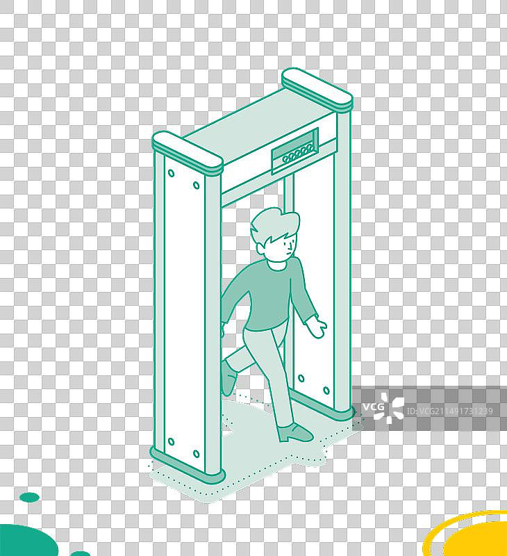 2.5D机场安检门图片素材