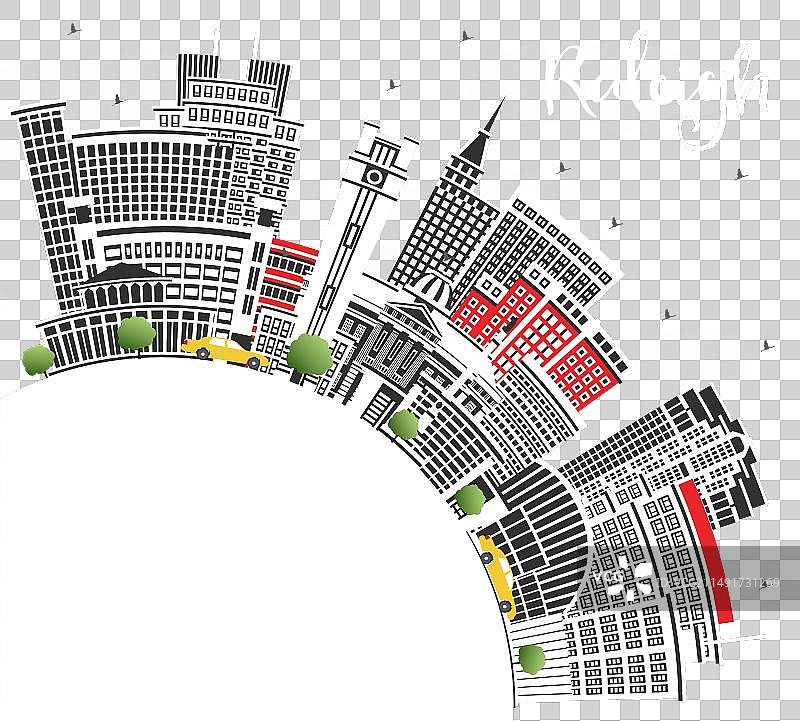 北卡罗来纳州罗利市天际线图片素材