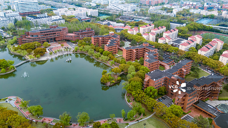 上海交通大学闵行校区航拍视角图片素材
