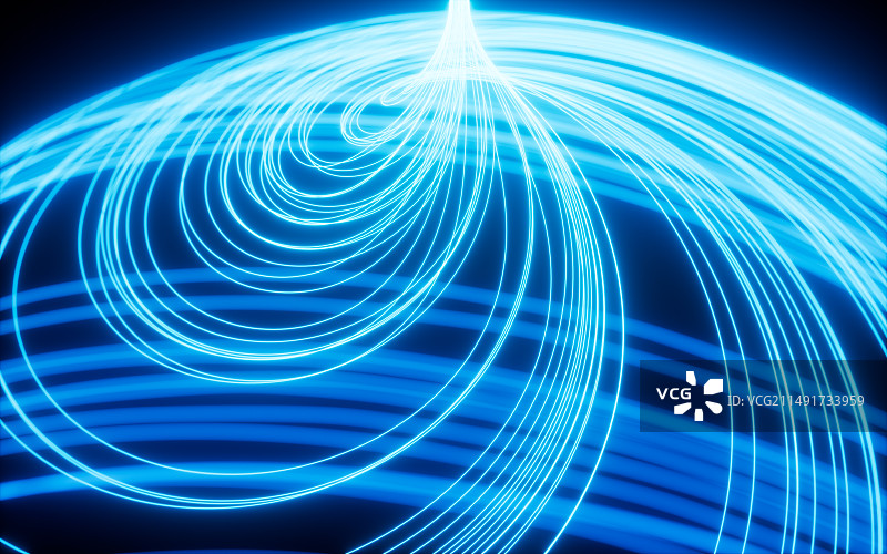 抽象霓虹线条科技背景3D渲染图片素材