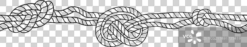 水平无缝的绳结边框图片素材