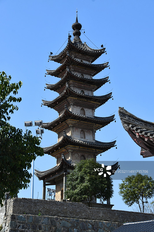 黄山歙县太平兴国寺 长庆寺塔图片素材