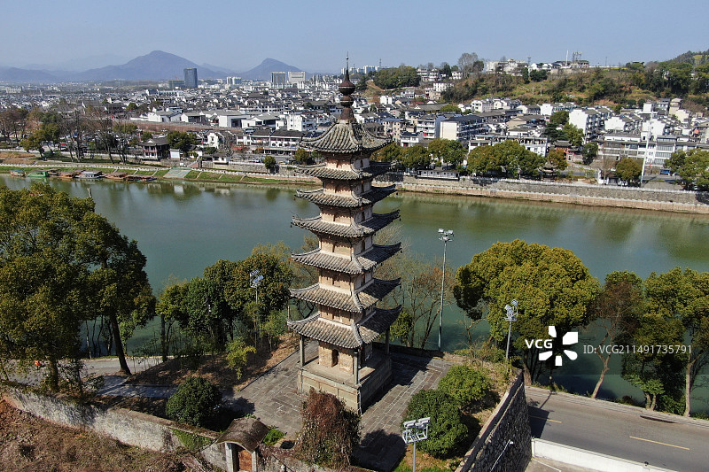 黄山歙县太平兴国寺 长庆寺塔图片素材