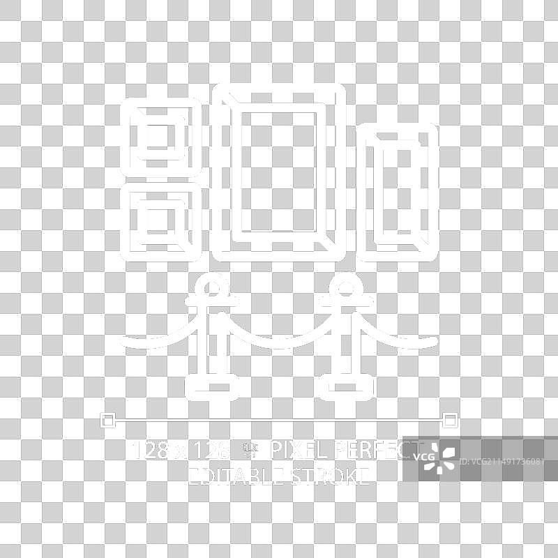 艺术展览像素完美白色线性图标图片素材
