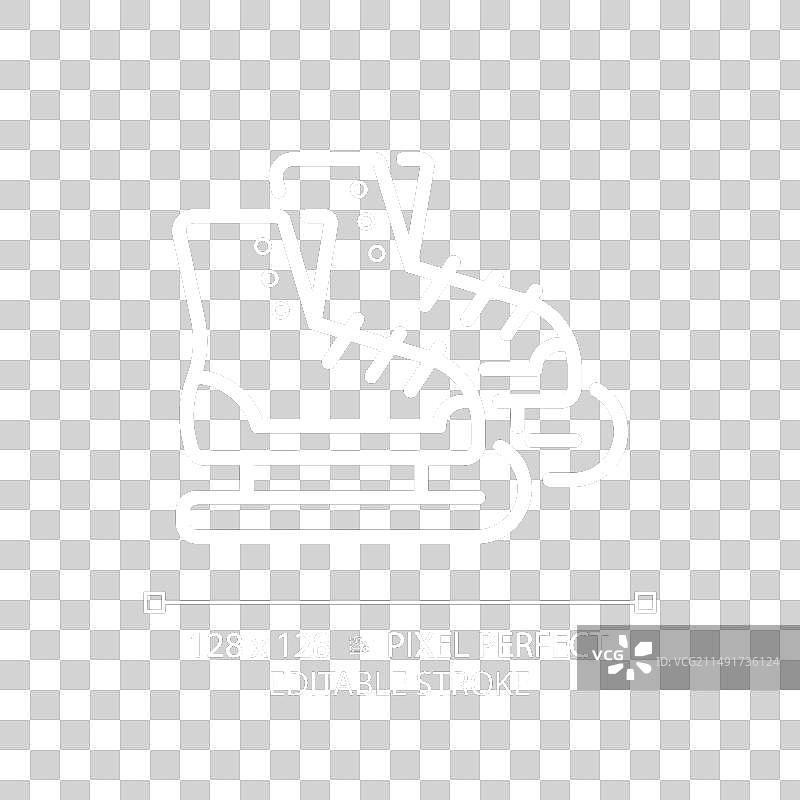 花样滑冰像素完美白色线性图标图片素材