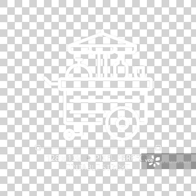 美食车游乐像素完美白色线性图标图片素材