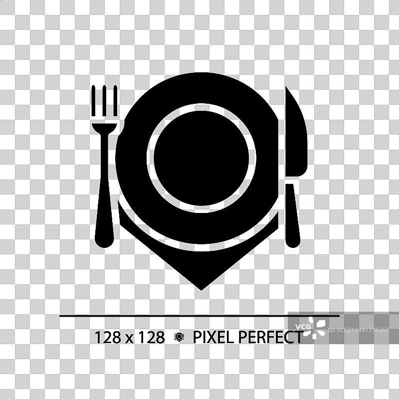 餐厅餐具摆台完美像素图标图片素材