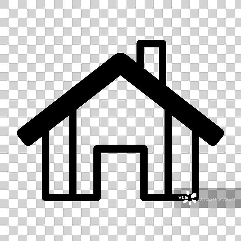 白色背景上的黑色房屋图标图片素材