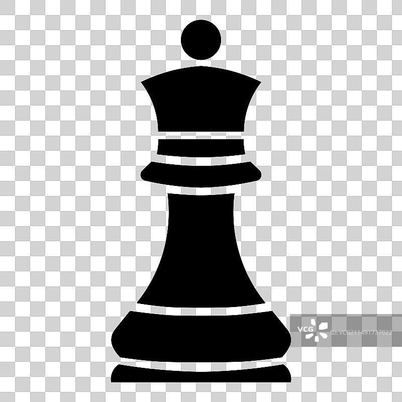 白色背景上的黑色国际象棋图标图片素材