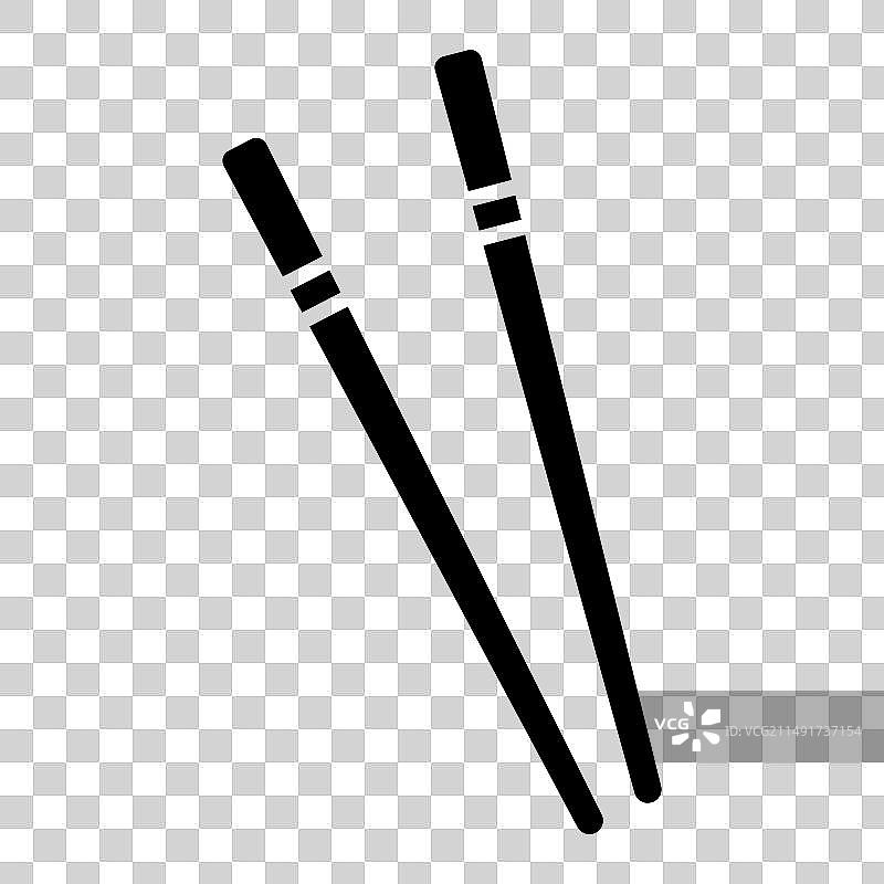 白色背景上的黑色筷子图标图片素材