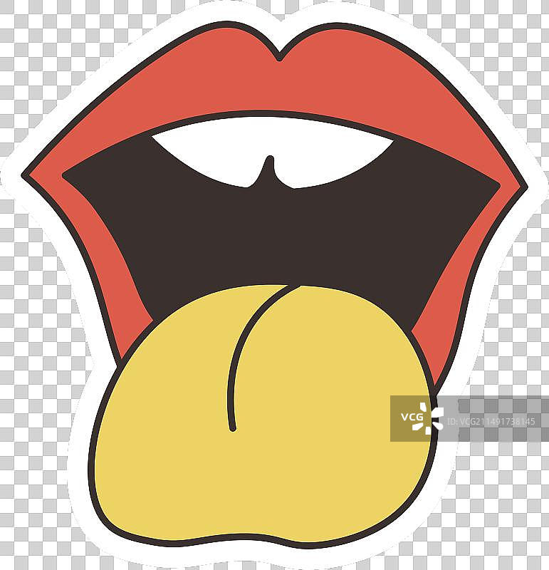 波普艺术风格的嘴唇吐舌头图片素材