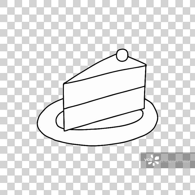 手绘蛋糕切片图片素材