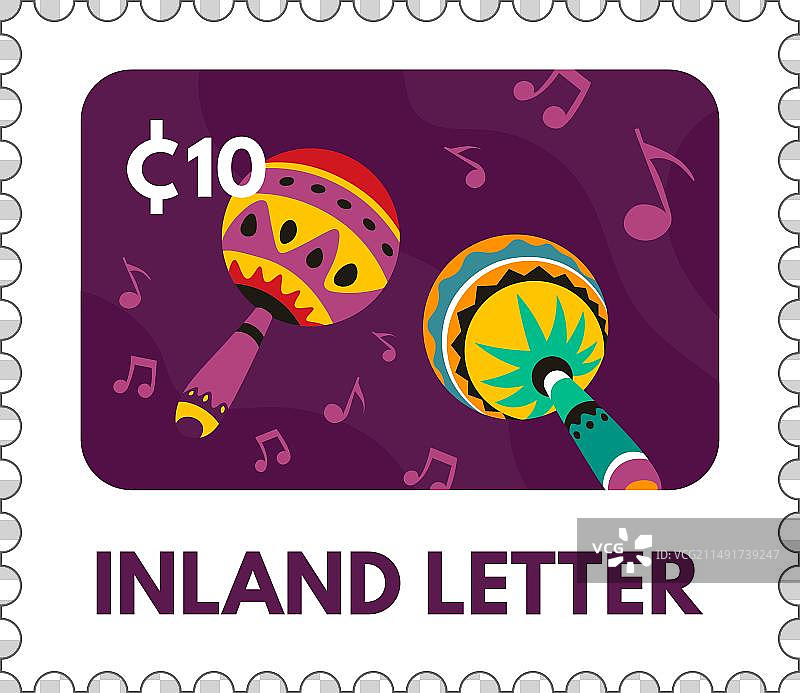 鲜艳的沙槌内陆邮票图片素材