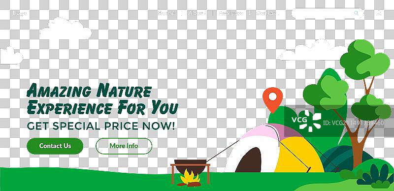 自然露营体验Web banner图片素材