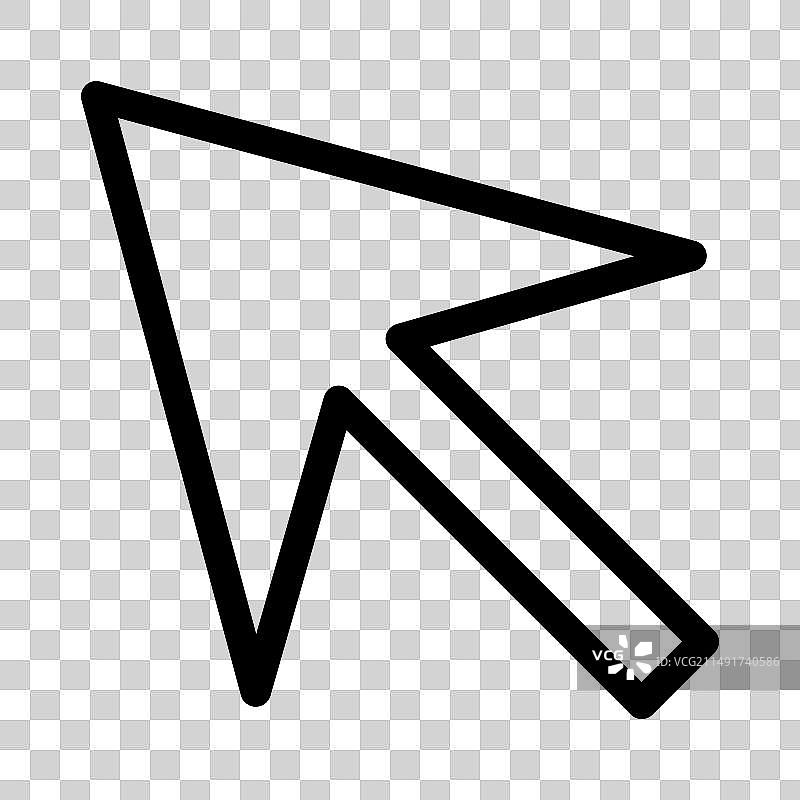 黑色鼠标箭头图标，白色背景图片素材