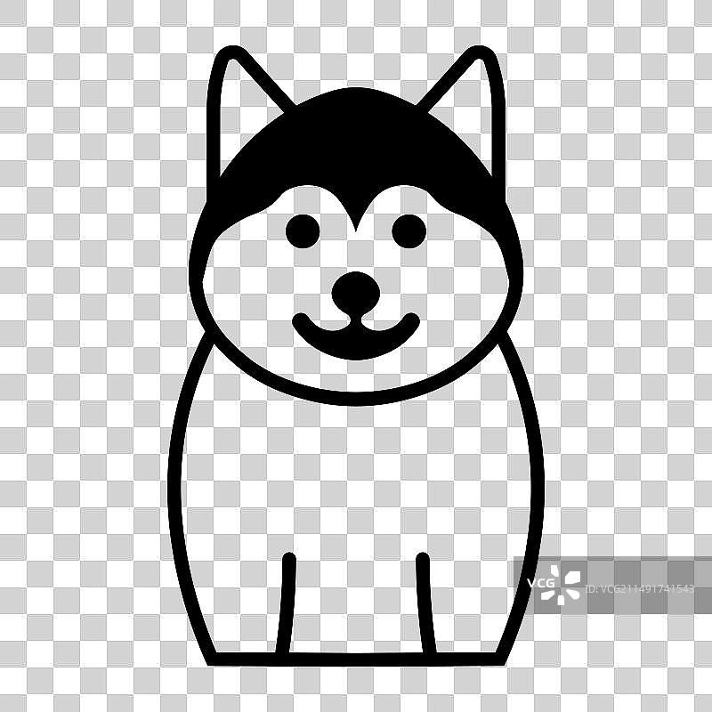 白色背景上的黑色柴犬图标图片素材