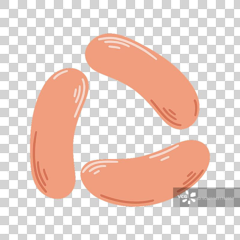 白色背景上的饱满香肠图片素材