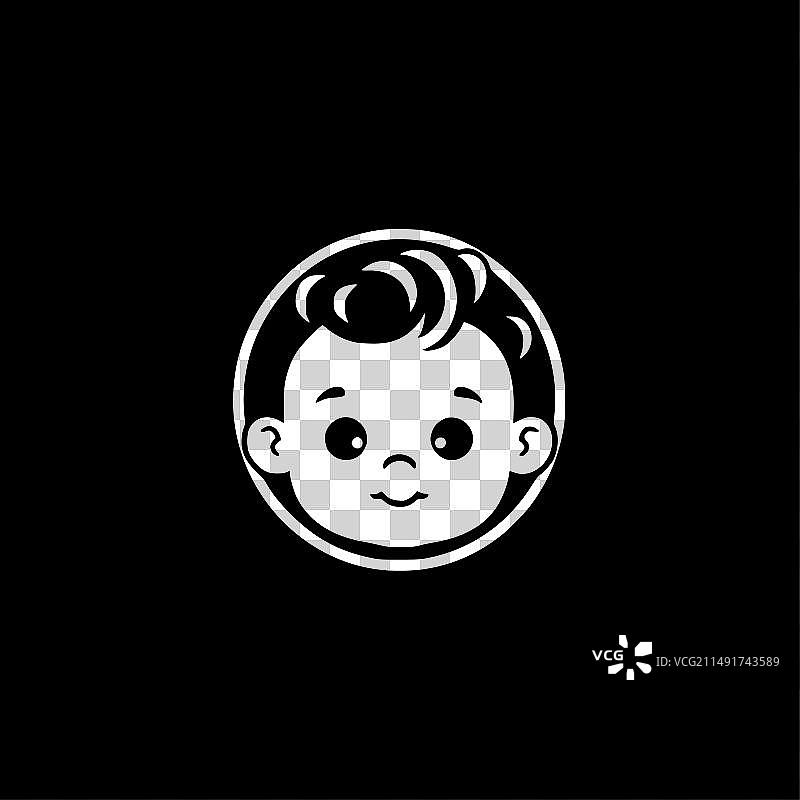 婴儿 - 黑白隔离图标图片素材