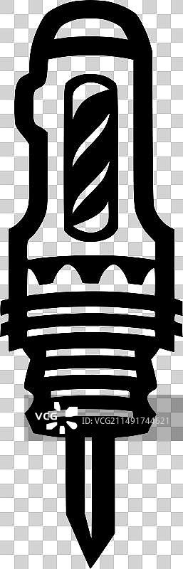 钻头 - 简约扁平风格标志图片素材