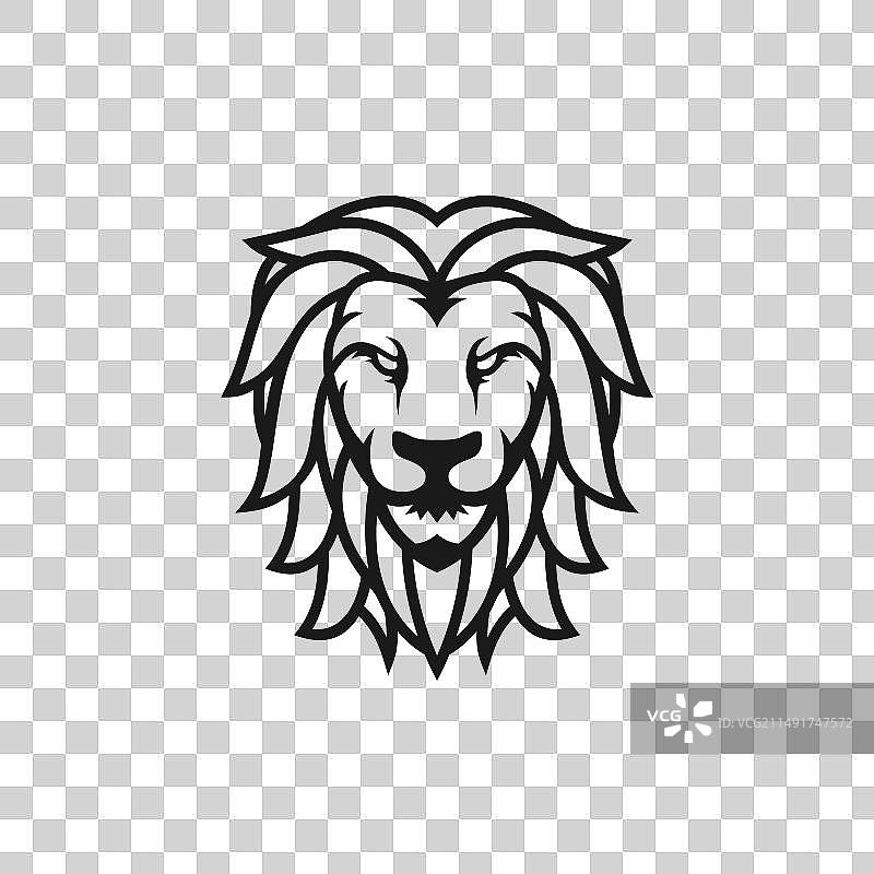 狮子头线条艺术图片素材