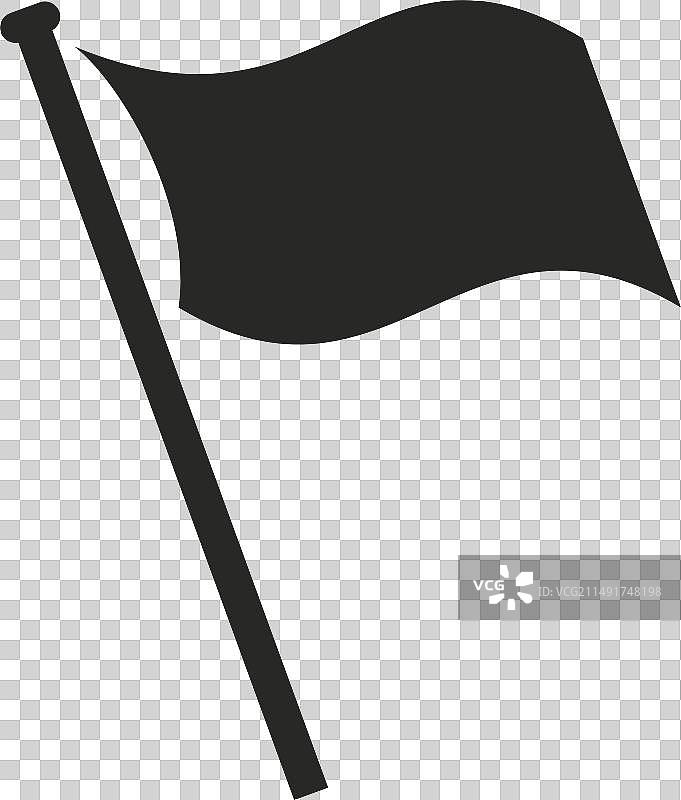 启动旗帜符号挥舞的黑色图标图片素材