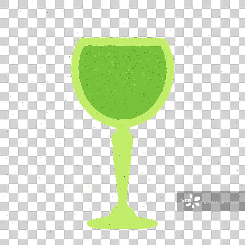 含奶油的绿色无酒精冰沙鸡尾酒图片素材