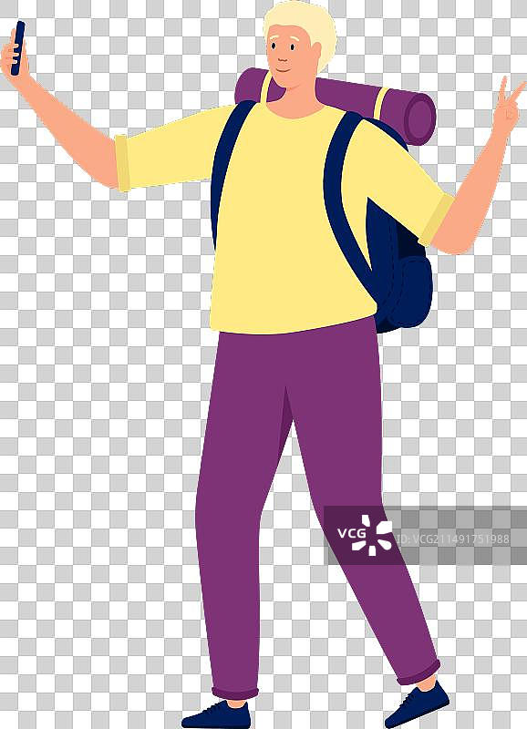 快乐的背包游客户外旅行图片素材