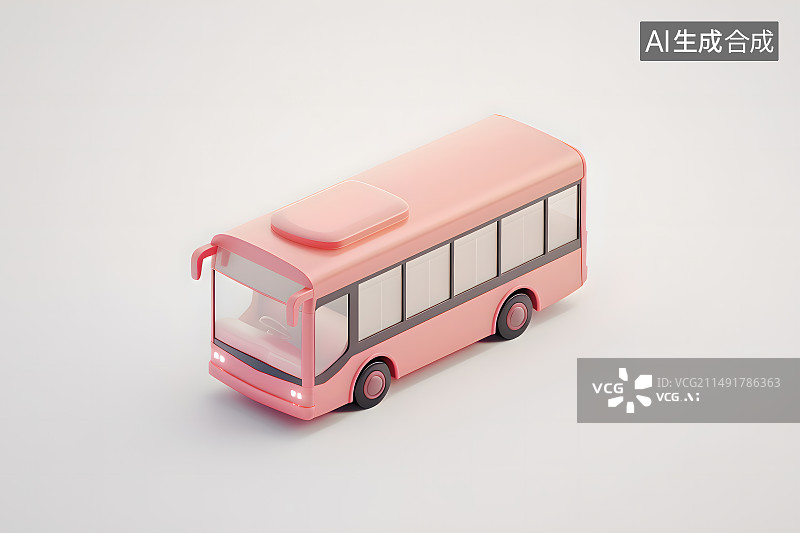 【AI数字艺术】3D卡通客车图片素材
