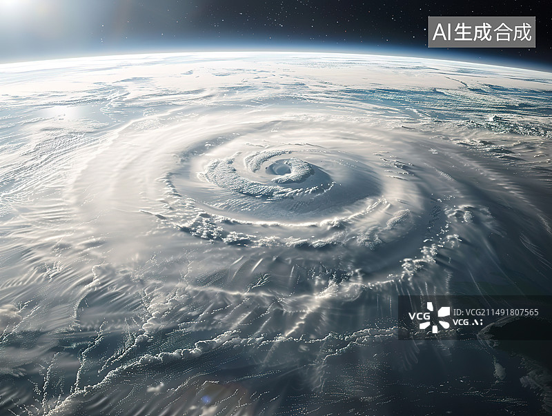 【AI数字艺术】高空俯瞰台风眼插图图片素材