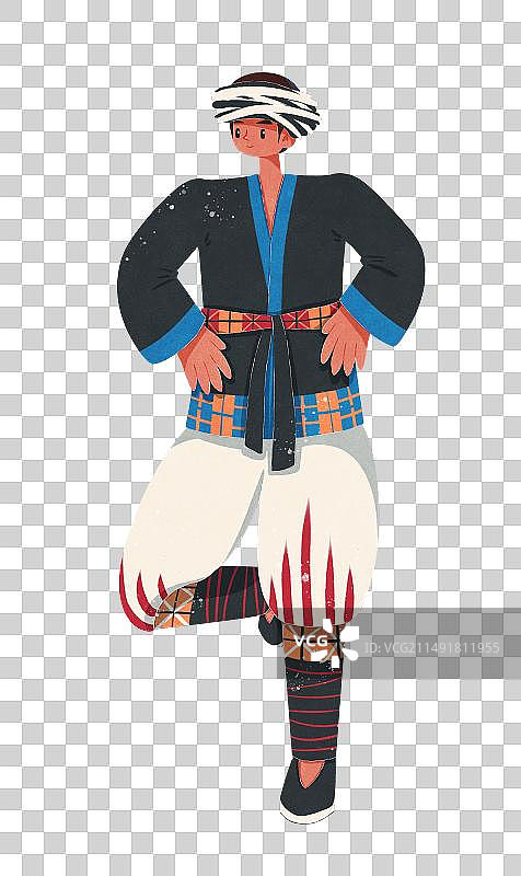 瑶族白裤瑶服饰男子图片素材