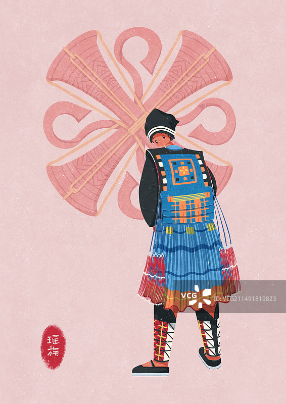 瑶族白裤瑶服饰女子图片素材