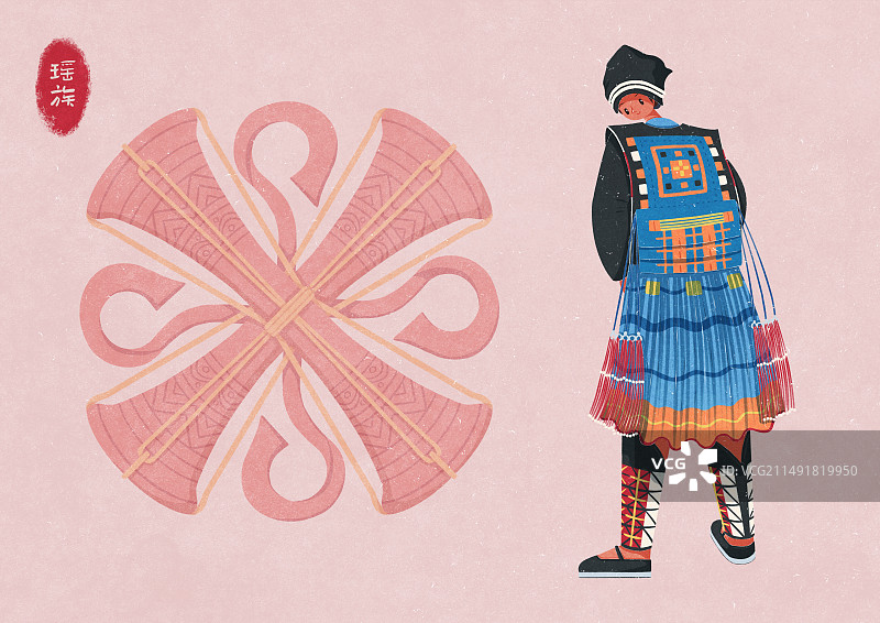 瑶族白裤瑶服饰女子图片素材