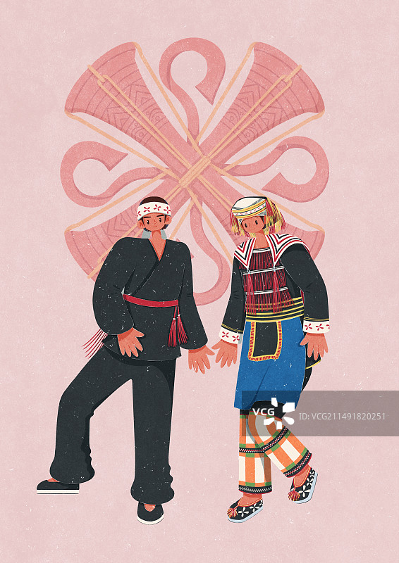 瑶族花篮瑶服饰男女图片素材