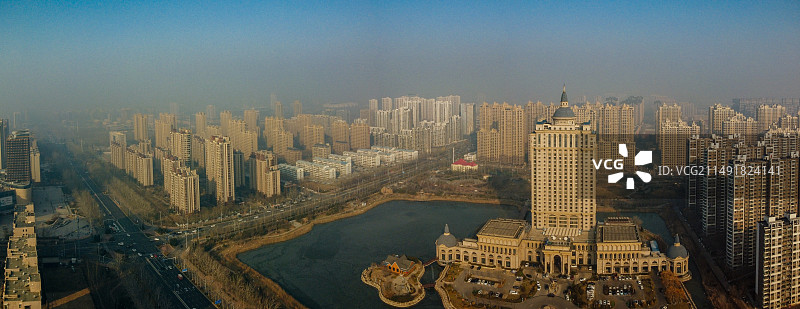 沧州市 运河区 阿尔卡迪亚国际酒店 黄河西路 地标 航拍图片素材