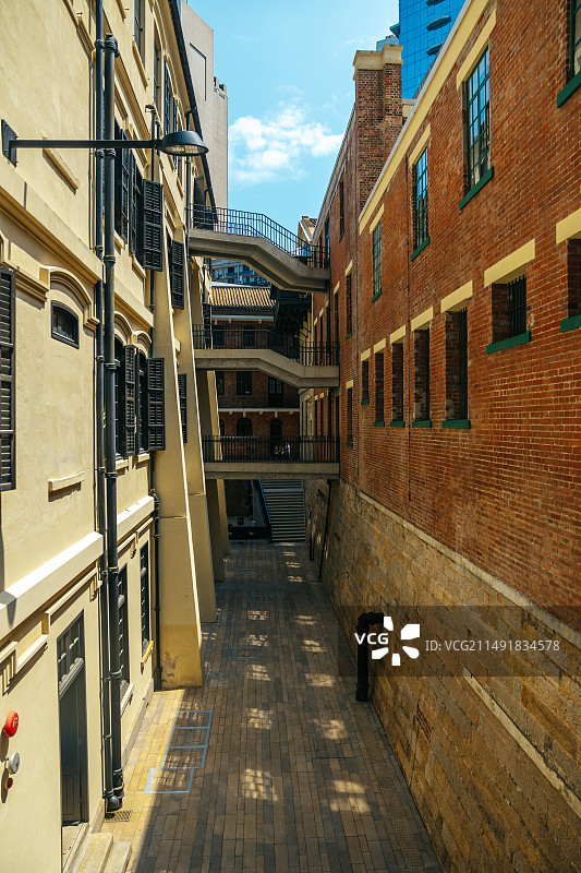 HONGKONG香港中环大馆 荷李活道旧中区警署监狱区 旅行打卡地图片素材