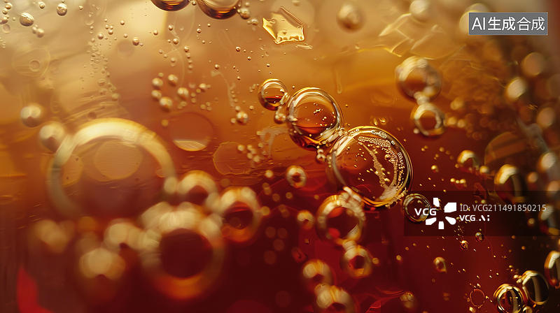 【AI数字艺术】可乐玻璃杯中的气泡图片素材