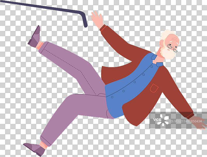 老人滑倒摔倒图片素材