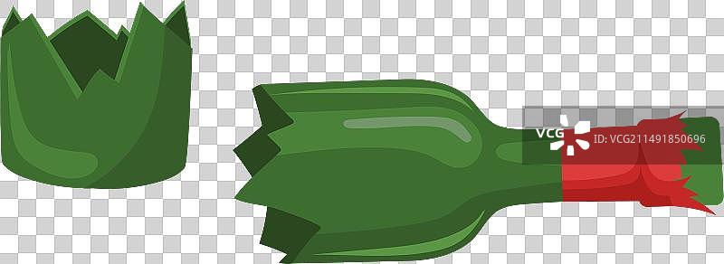 破碎的酒瓶卡通垃圾图标图片素材