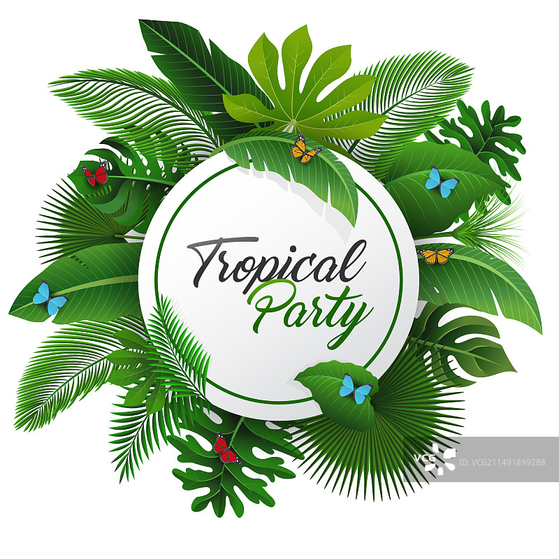 热带派对树叶标志图片素材