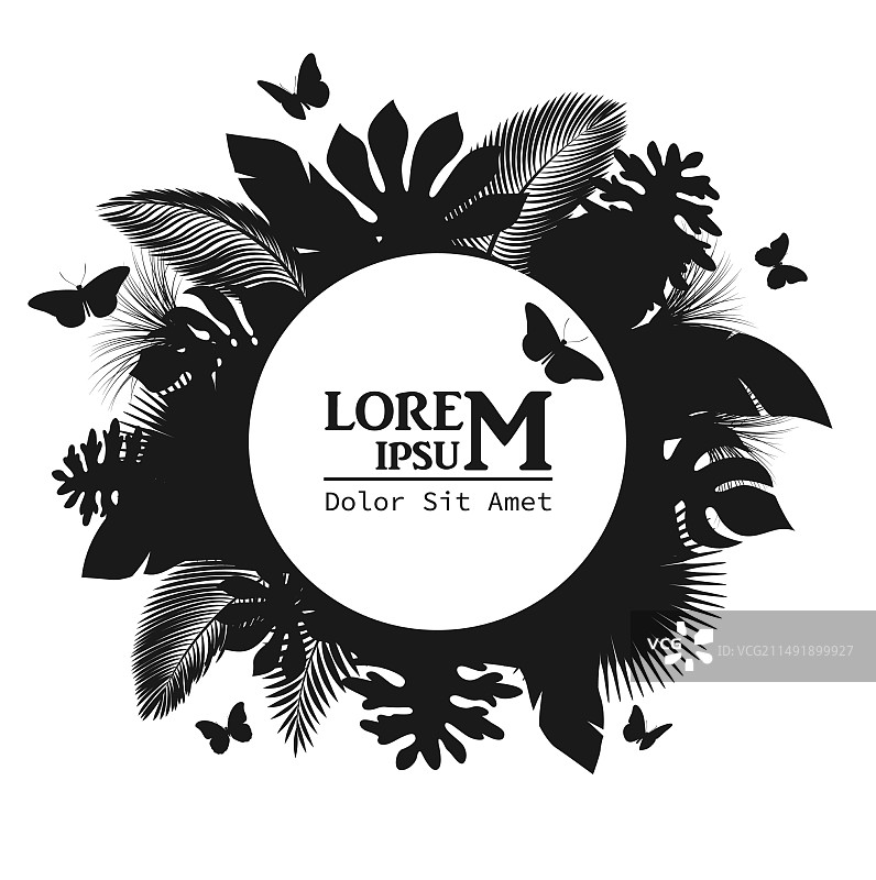 带有热带剪影空间的标牌图片素材