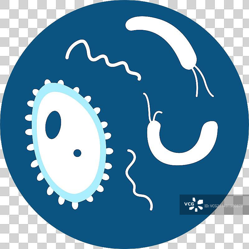 微生物圆形图标生物学符号微观图片素材