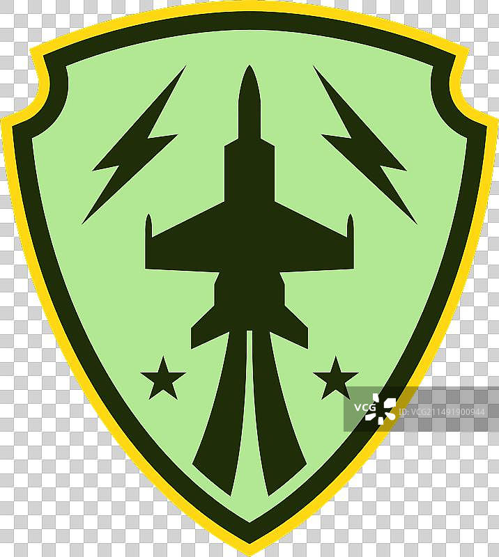 复古空军V形臂章军绿色徽章图片素材